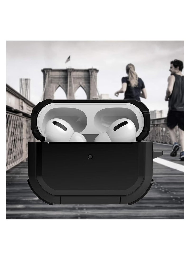 غطاء حماية صلب مقاوم للصدمات من Slim Armor لسماعات  AirPods Pro 3، لون أسود - Image 3